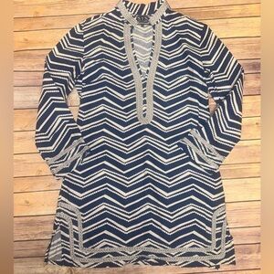 EUC Sail to Sable STS navy silver tunic classic dress size 3 Large L